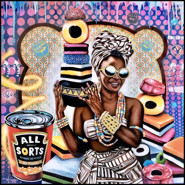 Color-Rado/Sweet offerings (Gold embellished Diasec) — Original South African Artwork