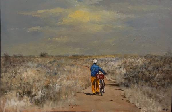 Chicken Seller (framed) — Original South African Artwork