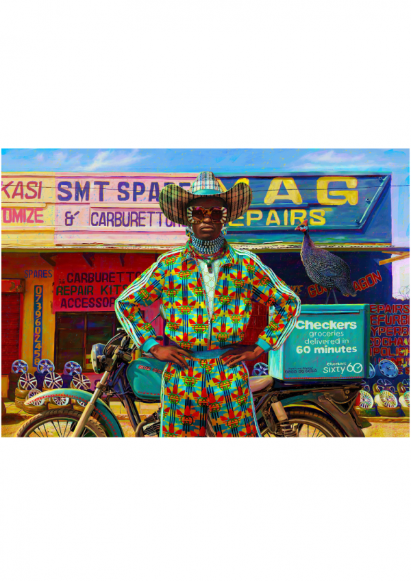Checkers & A Guinea Fowl — Original South African Artwork