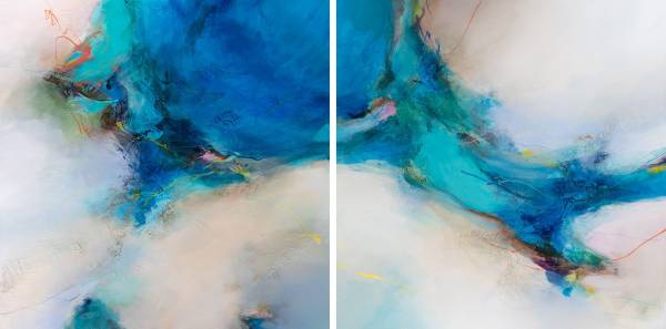 Happiness Spills Over (Diptych) — Original South African Artwork