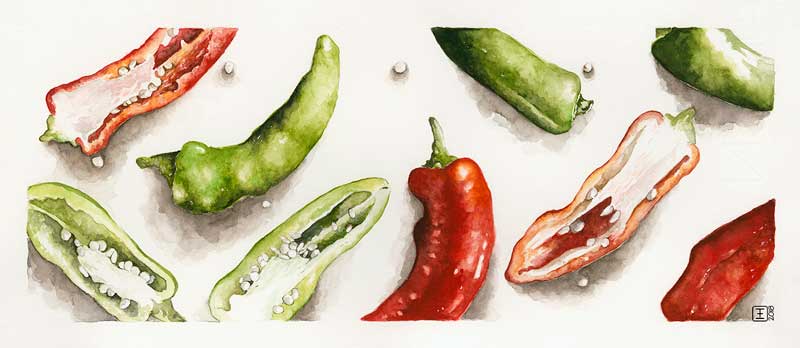 Veggie Strips: Chillies — Original South African Artwork